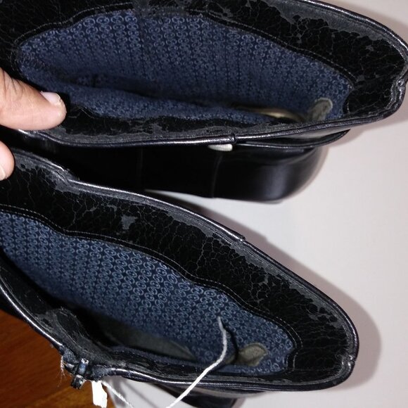 Gabor heeled ankle boots booties Black Leather zippered Hipster style - Picture 11 of 11